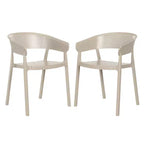 WestinTrends Playa Outdoor Modern Stackable Plastic Resin Patio Dining Armchair (Set of 2)
