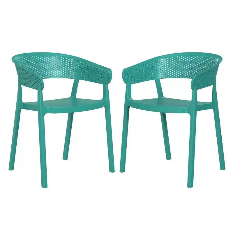 WestinTrends Playa Outdoor Modern Stackable Plastic Resin Patio Dining Armchair (Set of 2)