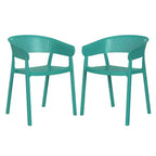WestinTrends Playa Outdoor Modern Stackable Plastic Resin Patio Dining Armchair (Set of 2)