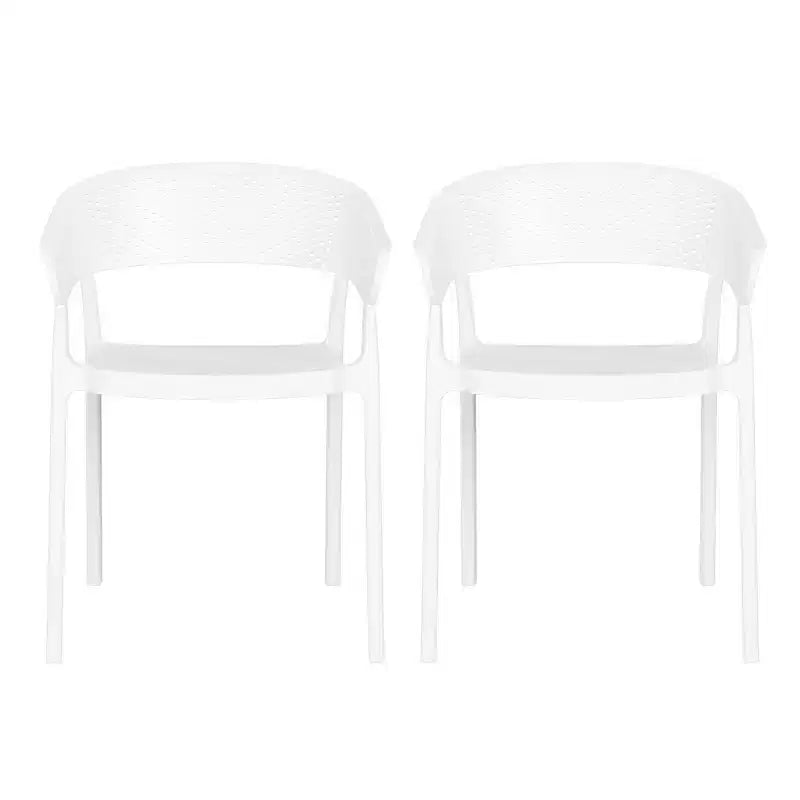 WestinTrends Playa Outdoor Modern Stackable Plastic Resin Patio Dining Armchair (Set of 2)