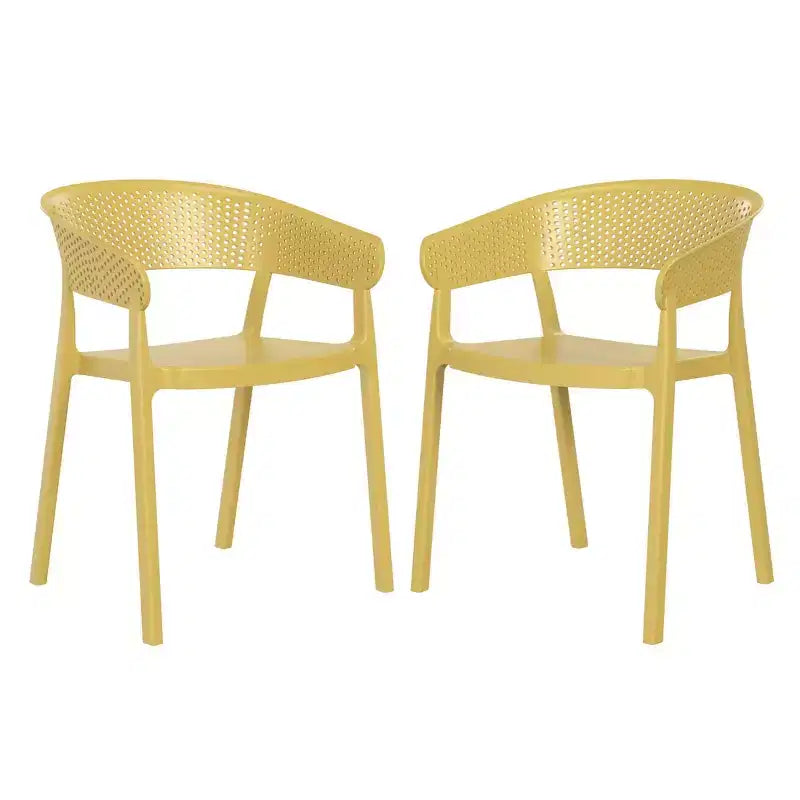 WestinTrends Playa Outdoor Modern Stackable Plastic Resin Patio Dining Armchair (Set of 2)