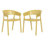 WestinTrends Playa Outdoor Modern Stackable Plastic Resin Patio Dining Armchair (Set of 2)