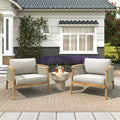 Christopher Knight Home Jackie Patio Acacia Wood Rope Weave Club Chair with Cushions, Teak/Beige