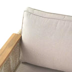 Christopher Knight Home Jackie Patio Acacia Wood Rope Weave Club Chair with Cushions, Teak/Beige