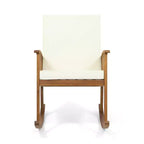 Patio Wooden Rocking Chair, Outdoor Accent Seat, Acacia Wood Rockers, Garden Porch Chairs with Cushion for Balcony -ModernLuxe