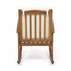 Patio Wooden Rocking Chair, Outdoor Accent Seat, Acacia Wood Rockers, Garden Porch Chairs with Cushion for Balcony -ModernLuxe