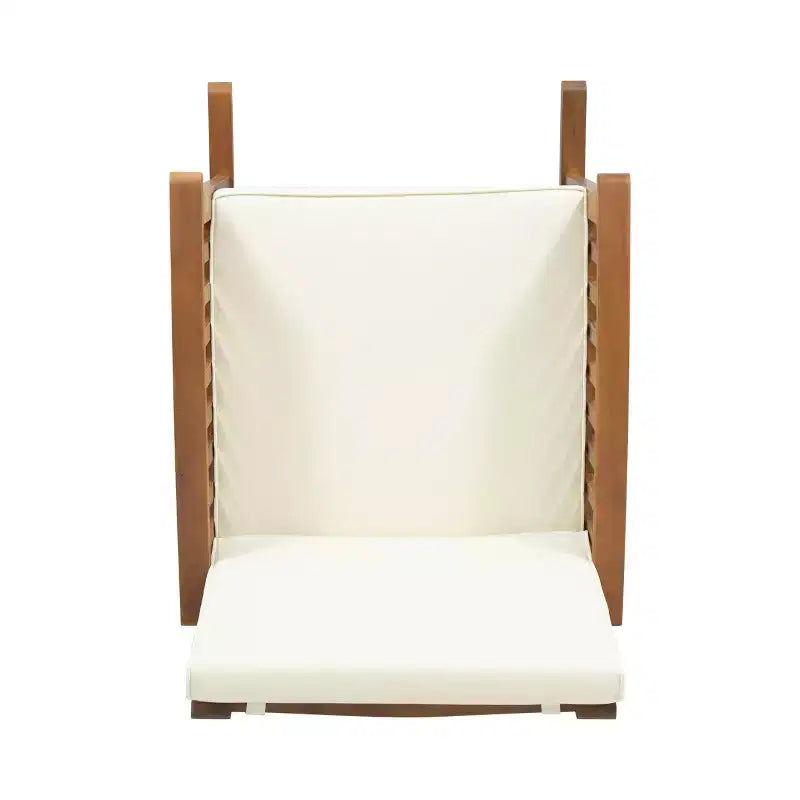 Patio Wooden Rocking Chair, Outdoor Accent Seat, Acacia Wood Rockers, Garden Porch Chairs with Cushion for Balcony -ModernLuxe