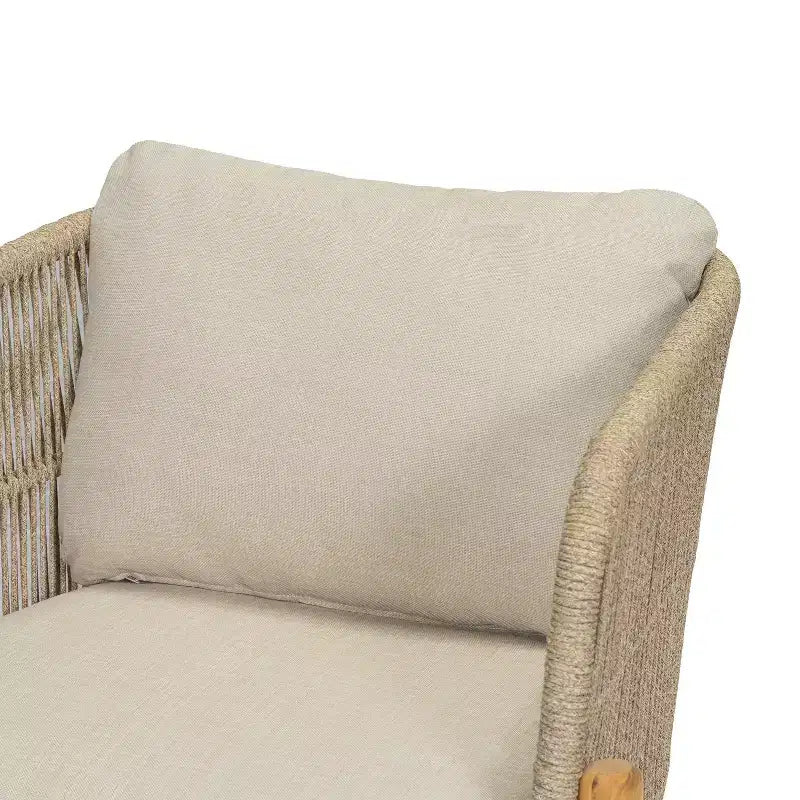 Christopher Knight Home Timothy Patio Aluminum, Acacia and Rope Club Chairs with 6 Cushions (Set of 2)