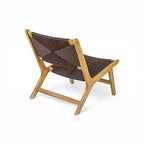 Christopher Knight Home Karla Outdoor Rustic Acacia Wood and Rattan Armless Lounge Chair (Set of 2)