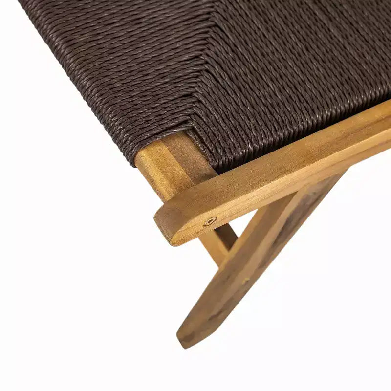 Christopher Knight Home Karla Outdoor Rustic Acacia Wood and Rattan Armless Lounge Chair (Set of 2)