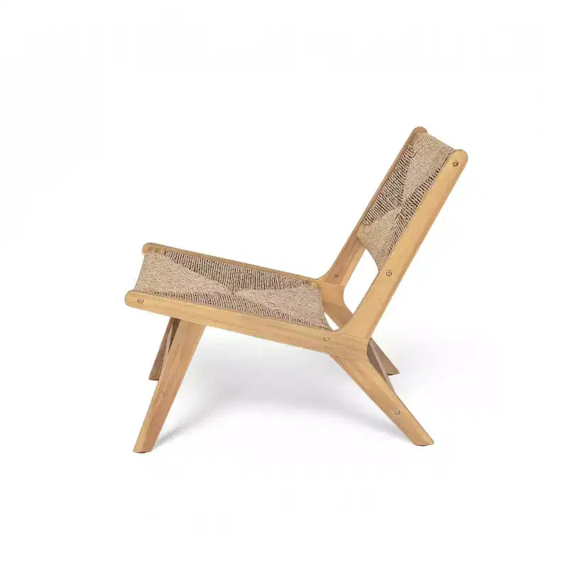 Christopher Knight Home Karla Outdoor Rustic Acacia Wood and Rattan Armless Lounge Chair (Set of 2)