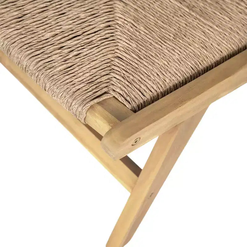 Christopher Knight Home Karla Outdoor Rustic Acacia Wood and Rattan Armless Lounge Chair (Set of 2)