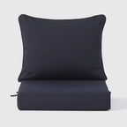 WestinTrends Avalon Outdoor 6-Piece Modular Sectional Patio Furniture Sofa Set, Weathered Wood/Navy Blue