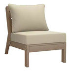 WestinTrends Avalon Outdoor 6-Piece Modular Sectional Patio Furniture Sofa Set, Weathered Wood/Beige