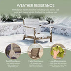 WestinTrends Avalon Outdoor 6-Piece Modular Sectional Patio Furniture Sofa Set, Weathered Wood/Beige