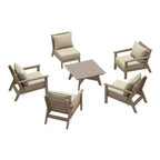 WestinTrends Avalon Outdoor 6-Piece Modular Sectional Patio Furniture Sofa Set, Weathered Wood/Beige