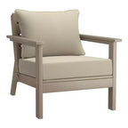 WestinTrends Avalon Outdoor 6-Piece Modular Sectional Patio Furniture Sofa Set, Weathered Wood/Beige