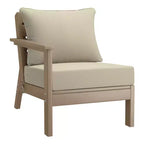 WestinTrends Avalon Outdoor 6-Piece Modular Sectional Patio Furniture Sofa Set, Weathered Wood/Beige