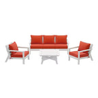 WestinTrends Avalon Outdoor 6-Piece Modular Sectional Patio Furniture Sofa Set, White/Orange