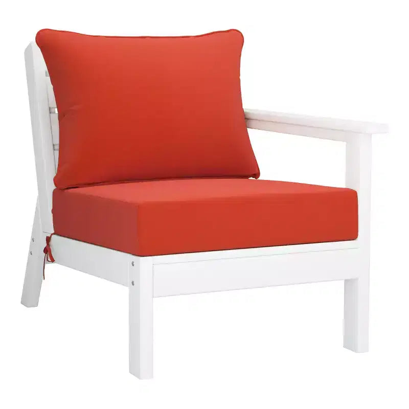 WestinTrends Avalon Outdoor 6-Piece Modular Sectional Patio Furniture Sofa Set, White/Orange