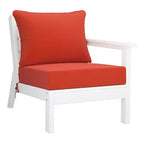 WestinTrends Avalon Outdoor 6-Piece Modular Sectional Patio Furniture Sofa Set, White/Orange