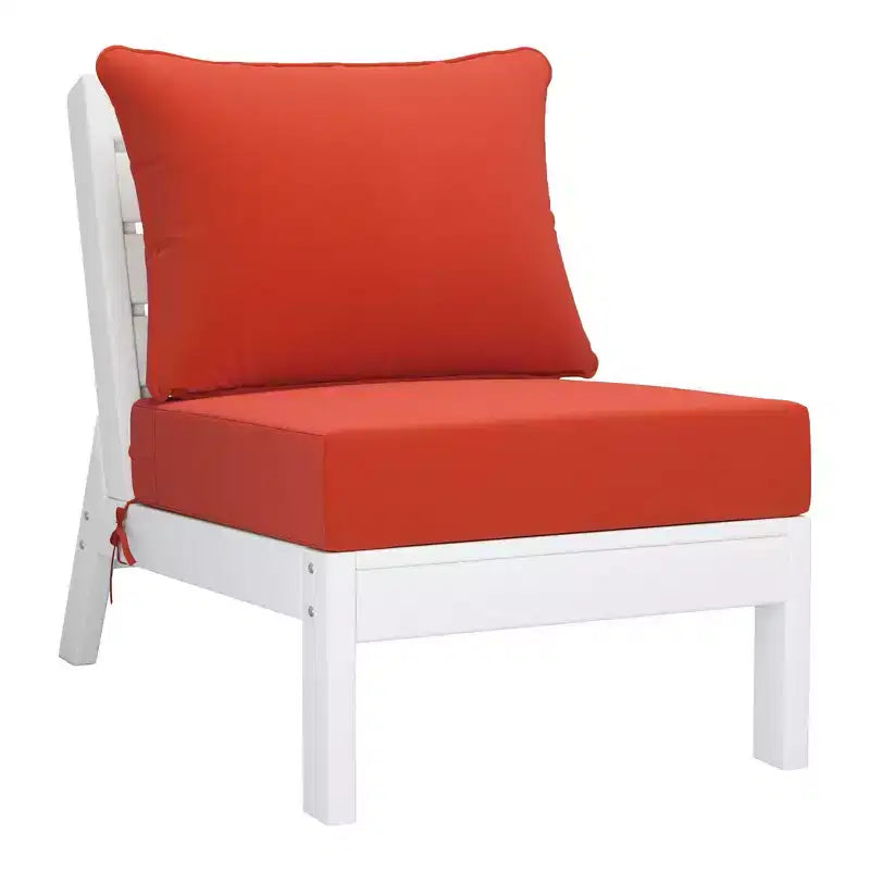 WestinTrends Avalon Outdoor 6-Piece Modular Sectional Patio Furniture Sofa Set, White/Orange
