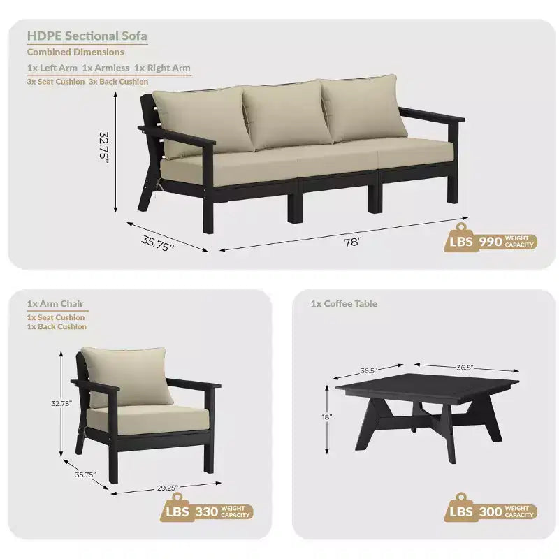 WestinTrends Avalon Outdoor 6-Piece Modular Sectional Patio Furniture Sofa Set, White/Orange