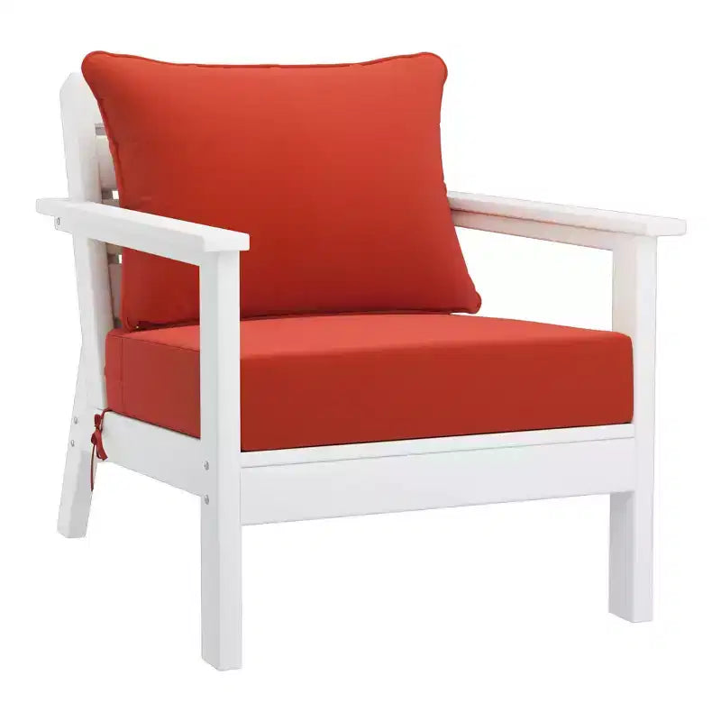 WestinTrends Avalon Outdoor 6-Piece Modular Sectional Patio Furniture Sofa Set, White/Orange