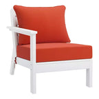WestinTrends Avalon Outdoor 6-Piece Modular Sectional Patio Furniture Sofa Set, White/Orange