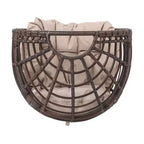 GDFStudio Kai Outdoor Wicker Swivel Egg Chair with Cushion, Bronze Brown/Beige