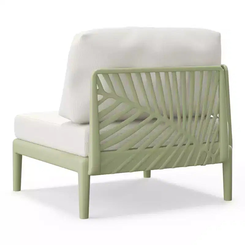 WestinTrends Playa Modern Outdoor Polypropylene Resin Left Arm Facing Deep Seating Sectional Chair, Green