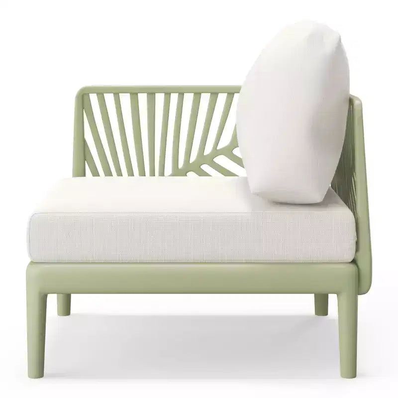 WestinTrends Playa Modern Outdoor Polypropylene Resin Left Arm Facing Deep Seating Sectional Chair, Green