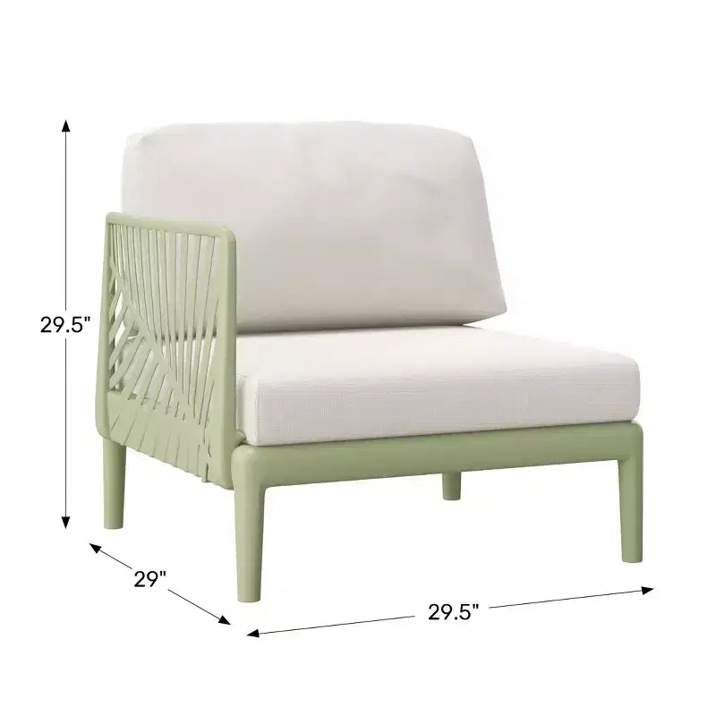 WestinTrends Playa Modern Outdoor Polypropylene Resin Left Arm Facing Deep Seating Sectional Chair, Green