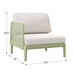 WestinTrends Playa Modern Outdoor Polypropylene Resin Left Arm Facing Deep Seating Sectional Chair, Green