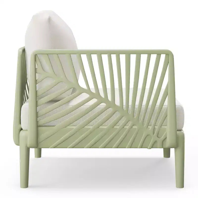 WestinTrends Playa Modern Outdoor Polypropylene Resin Left Arm Facing Deep Seating Sectional Chair, Green