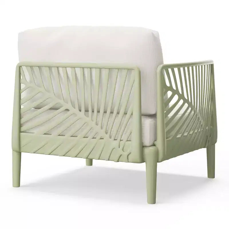 WestinTrends Playa Modern Outdoor Polypropylene Resin Left Arm Facing Deep Seating Sectional Chair, Green