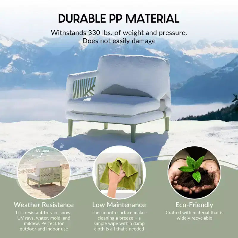 WestinTrends Playa Modern Outdoor Polypropylene Resin Left Arm Facing Deep Seating Sectional Chair, Green