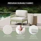WestinTrends Playa Modern Outdoor Polypropylene Resin Left Arm Facing Deep Seating Sectional Chair, Green