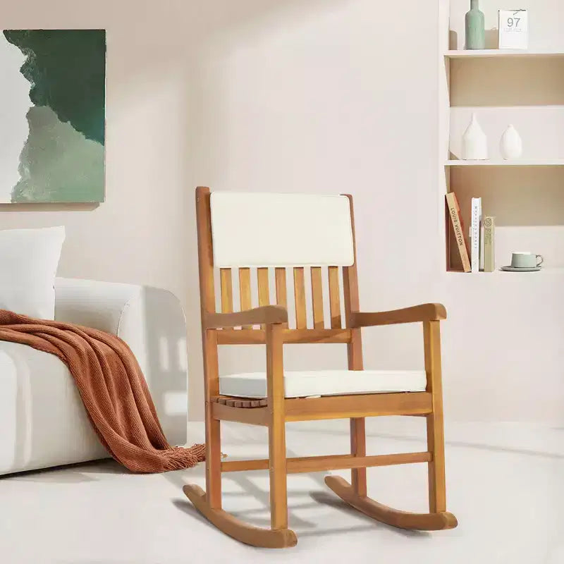 Karl Home | Solid Wood Rocking Chair with Cushion