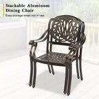 Karl Home | Metal Stackable Patio Dining Armchair with Cushion