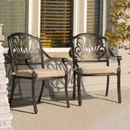 Karl Home | Metal Stackable Patio Dining Armchair with Cushion