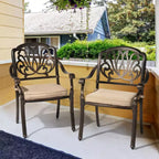Karl Home | Metal Stackable Patio Dining Armchair with Cushion