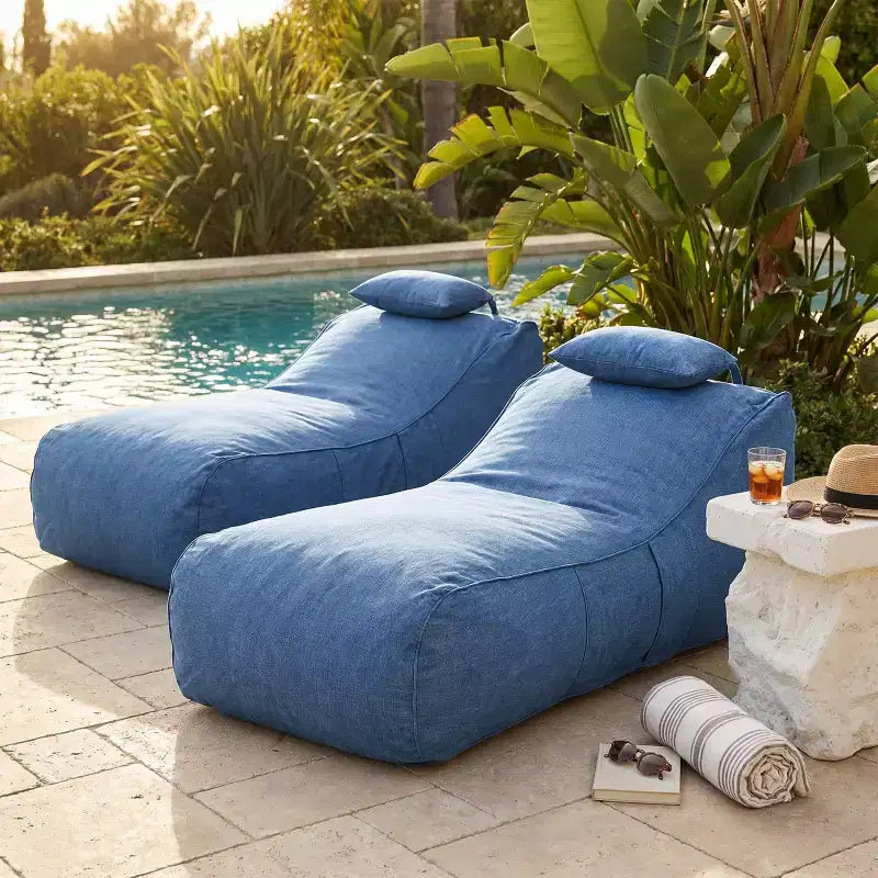 Christopher Knight Home Maeve Outdoor Modern Versatile Bean Bag Lounge Chair with a Pillow ( Set of 2)