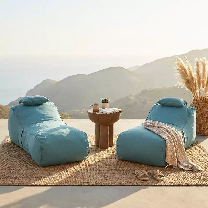 Christopher Knight Home Maeve Outdoor Modern Versatile Bean Bag Lounge Chair with a Pillow ( Set of 2)