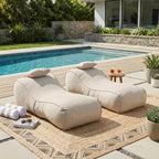 Christopher Knight Home Maeve Outdoor Modern Versatile Bean Bag Lounge Chair with a Pillow ( Set of 2)