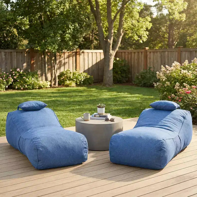 Christopher Knight Home Maeve Outdoor Modern Versatile Bean Bag Lounge Chair with a Pillow ( Set of 2)