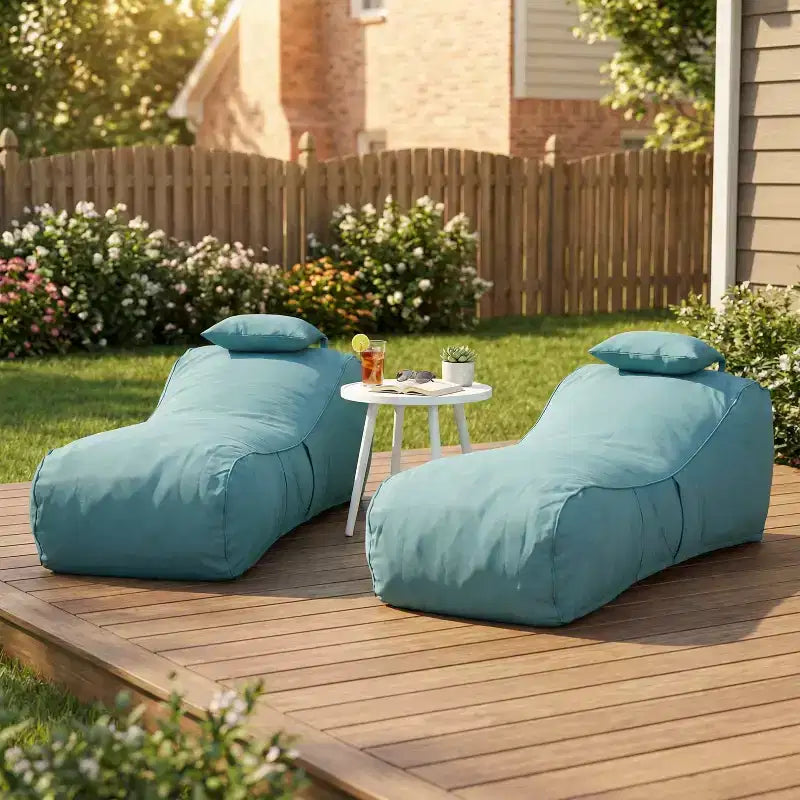 Christopher Knight Home Maeve Outdoor Modern Versatile Bean Bag Lounge Chair with a Pillow ( Set of 2)