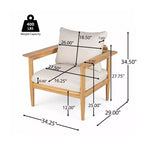 Christopher Knight Home Kari Patio Acacia Wood Slatted Club Chair with Water-Resistant Cushions, Beige/Light Teak