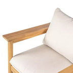 Christopher Knight Home Kari Patio Acacia Wood Slatted Club Chair with Water-Resistant Cushions, Beige/Light Teak