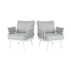 Christopher Knight Home Barbara Modern Outdoor Metal and Rope Upholstered Club Chairs (Set of 2)